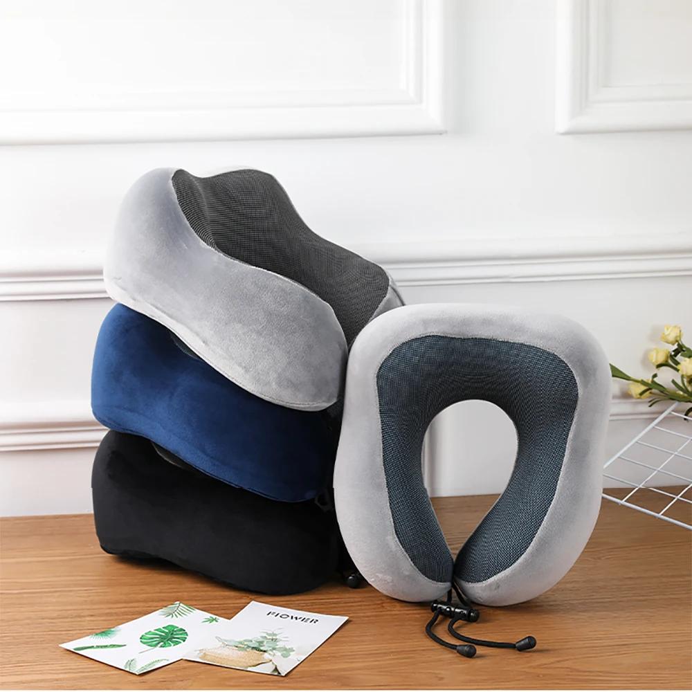 Soft Memory Foam U-Shaped Neck Pillow Travel Support Cushion Cervical Rest Pad for Automobile Interior