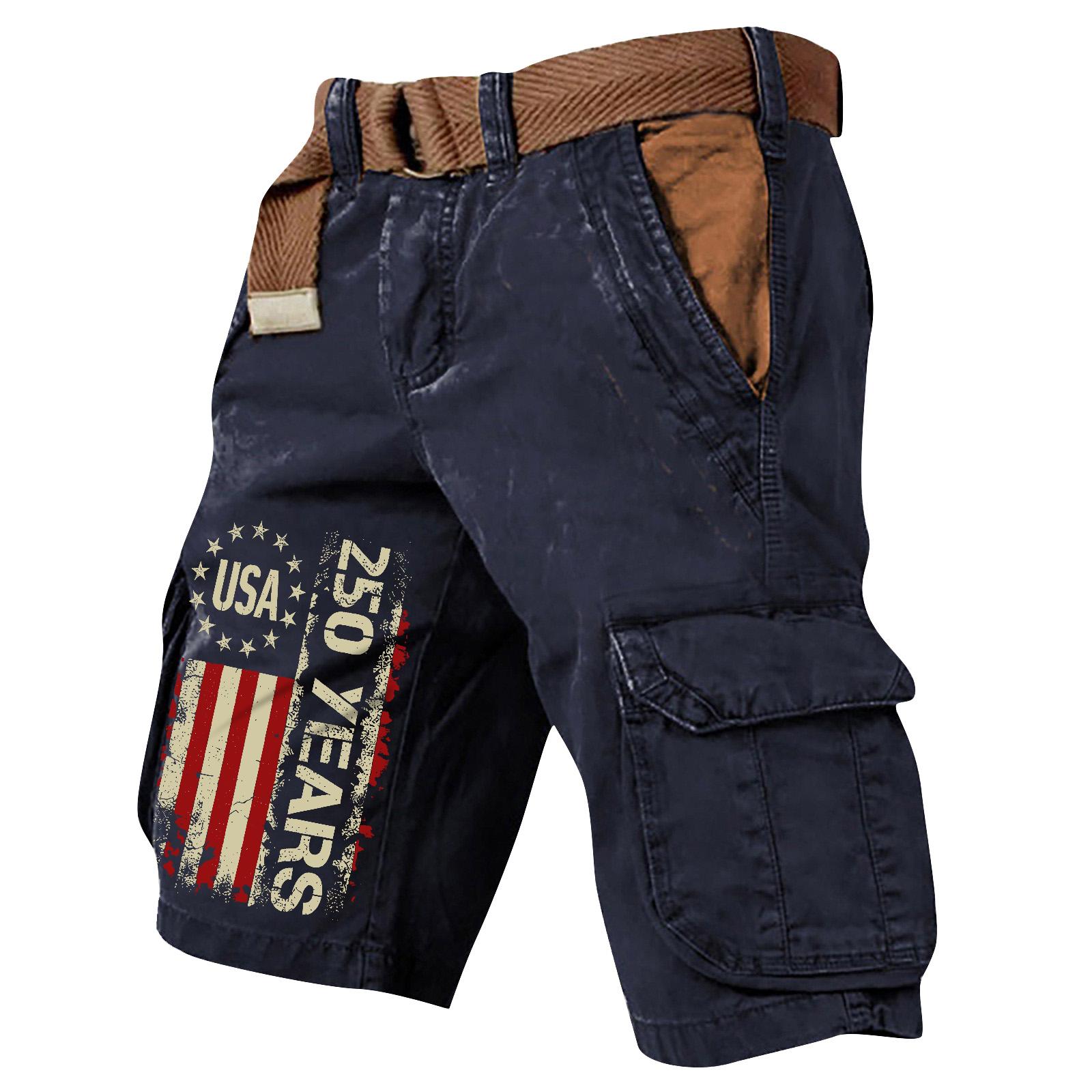 Viper Heren Cargo Shorts met Meerdere Zakken Relaxte Pasvorm Bedrukt Ontwerp Lichte Casual Shorts voor Dagelijks Gebruik XXXL Vloot