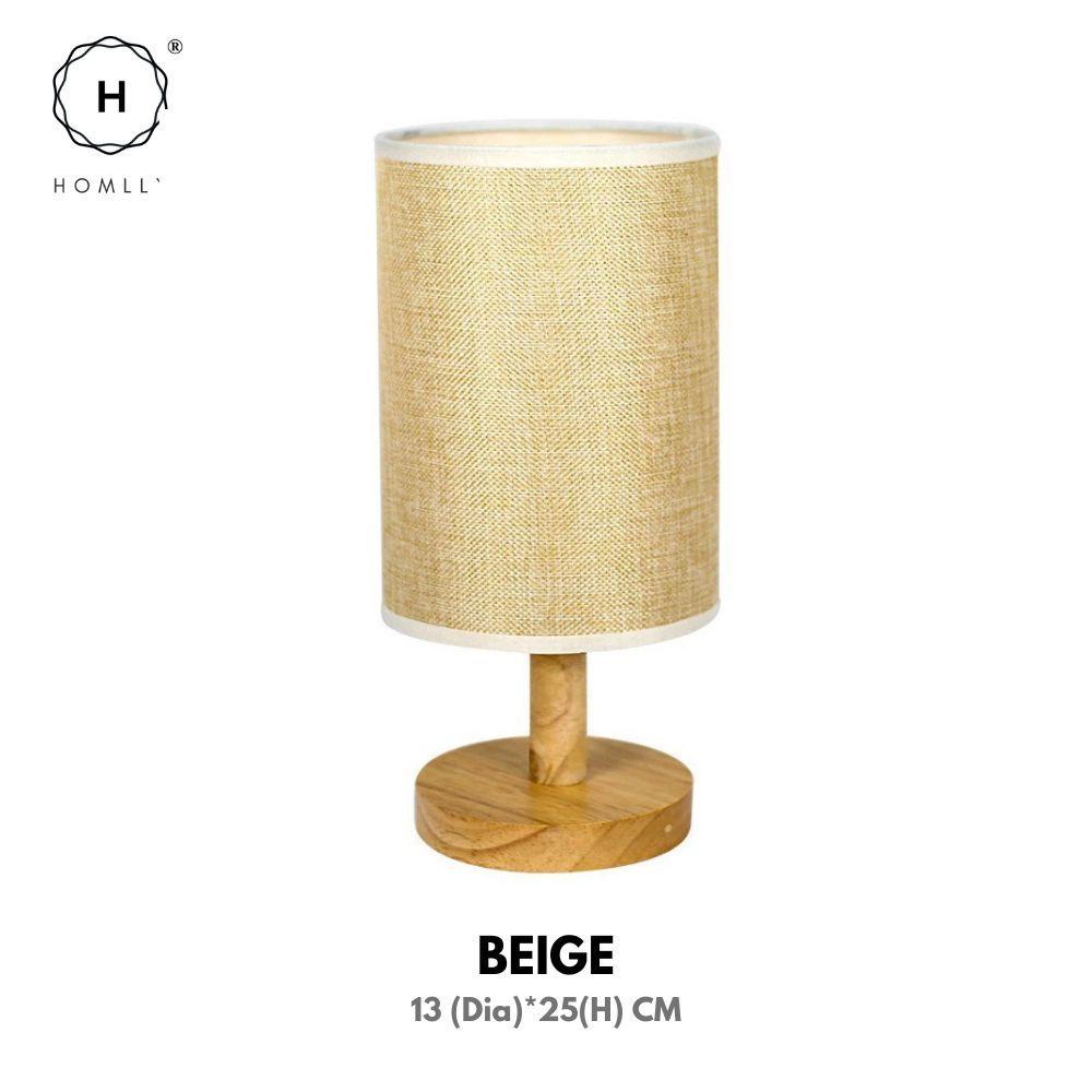 

Homlly Minimalist Solid Wood Nightstand Lamp Beige