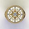 Trendy Men's Ring Hip Hop Compass Stamp Artificial Zircon Inlaid Fashion Retro Style Classic Casual Luxury
