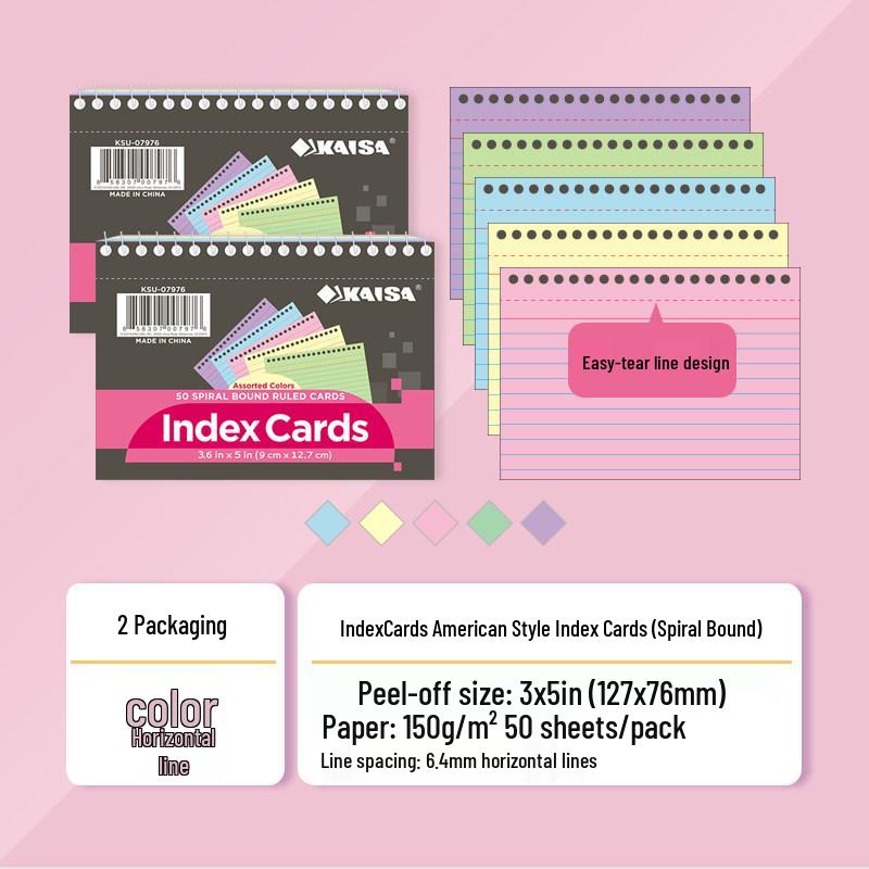 Kaisa Index Cards: Internet Celebrity Sticky Notes for Word Memory & Exam Prep