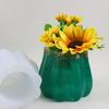 Waved Flower Pots Silicone Mold Crystal Epoxy Resin Plaster Candle Ornaments Mold