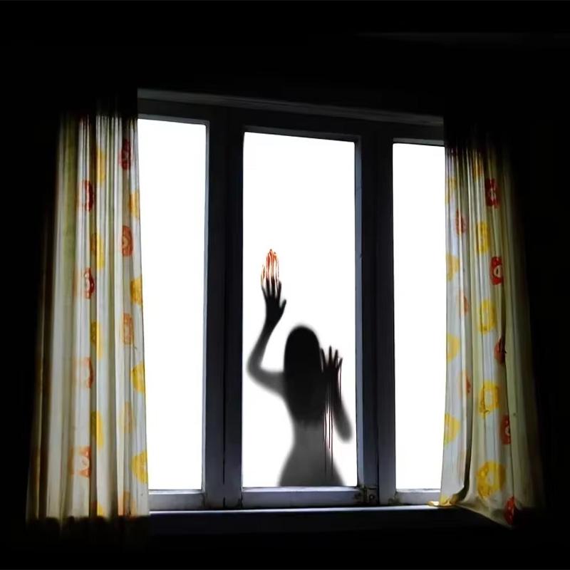 Halloween Horror Glass Window Decorative Stickers Pvc Stickers Horror Female Ghost Blood Hand Props Wall Stickers