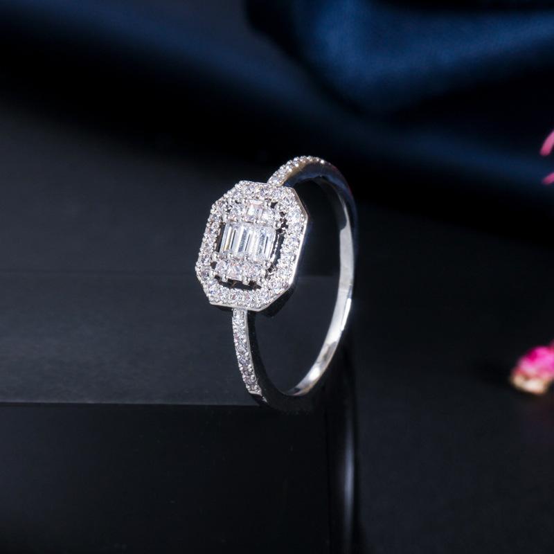 Ki0105 Personalized Women'S Bracelet Ring Set Sparkling Micro-Zircon Real Gold Plating