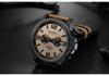Curren 8314 Men's Multifunction Sports Watch with Six-Hand Calendar, Large Dial, and Leather Strap