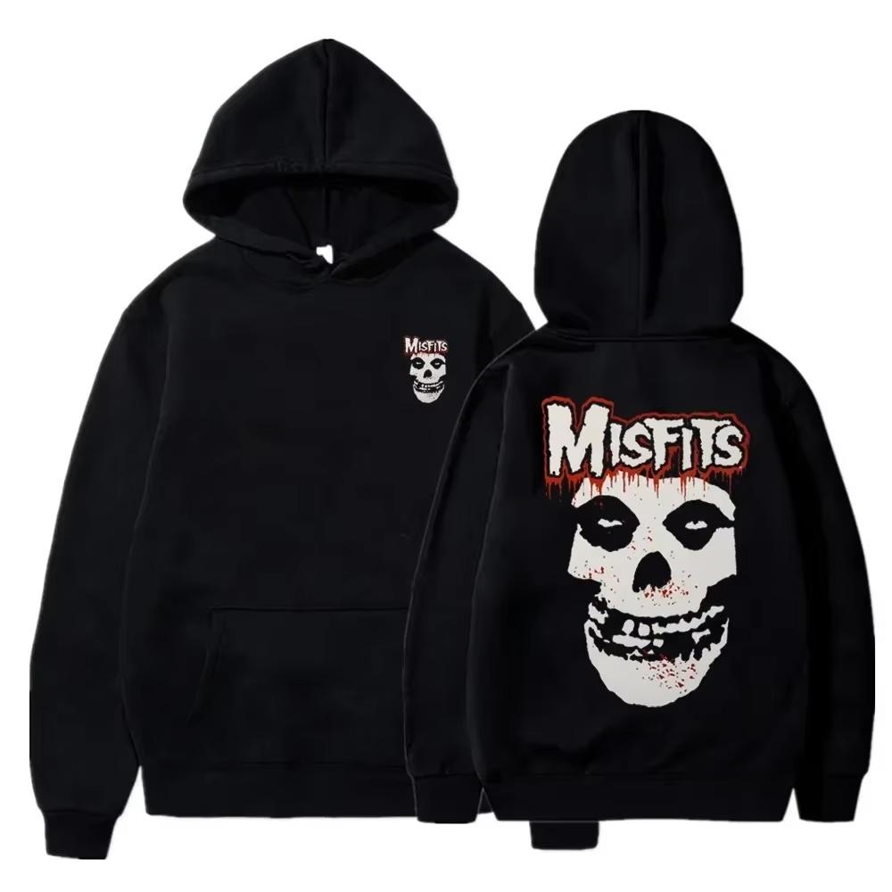2024 Unisex Thin Cotton Pullover Hoodies Simple Casual Tops New Spring Autumn Clothes The Misfits Print Long Sleeve Hoodies