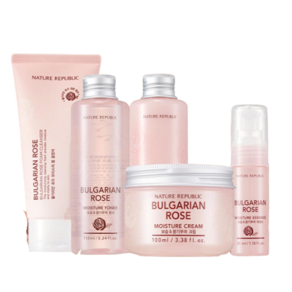 NATURE REPUBLIC Болгарская роза Увлажняющий уход за кожей 5-ступенчатый специальный подарочный набор