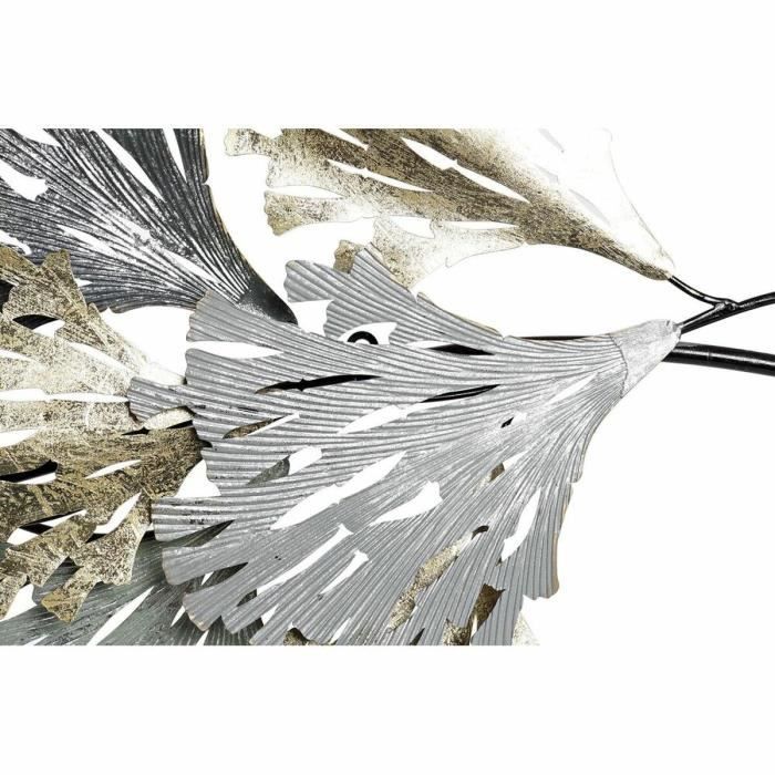 Décoration murale - Métal - Gris doré - 65 x 10 x 134.6 cm - Feuilles en métal - Style élégant