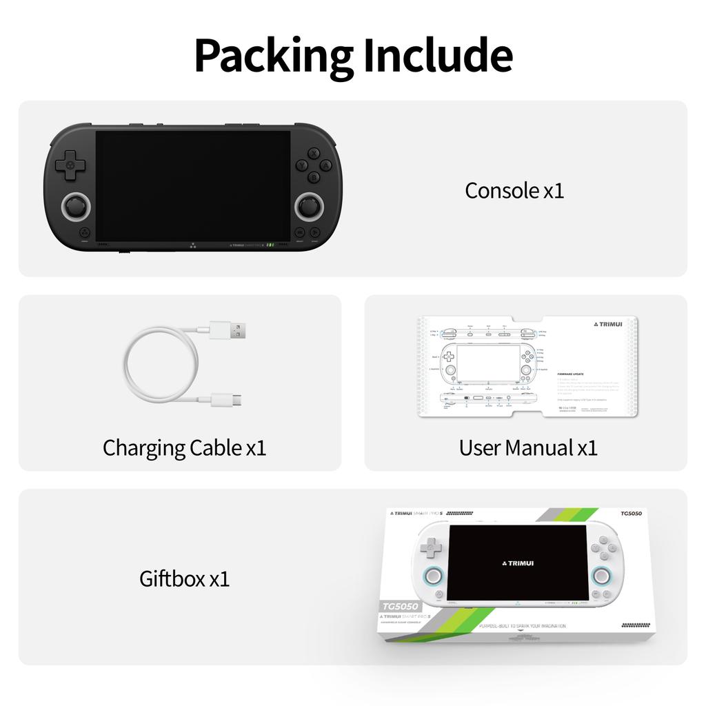 Trimui Smart Pro S Handheld Game Console Linux System TMR Joystick RGB Lighting Ambient LED 5000mAh Retro Video Game Player New