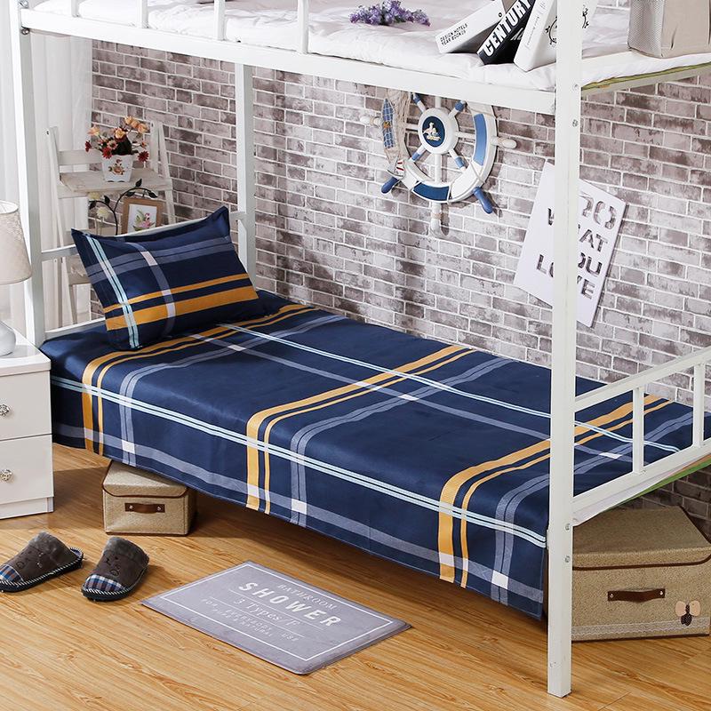 Velvet Single Bed Sheet & Double Quilt Cover for Dormitories in Simple Style