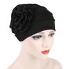 Turban Hat Stretchy Breathable Solid Color Women Side Flower Beanie Cap Headwear Hair Accessories