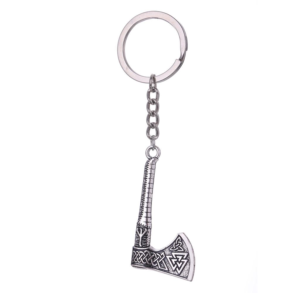 Dreamtimes Viking Axe Pendant Keychain Stainless Steel Men's Celtic Rune Vintage Protector Jewelry Gift Wholesale