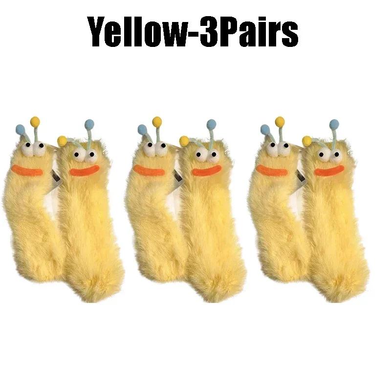Cute Funny Socks For Women Mid Crew Socks Winter Home Sleep Socks Cartoon Plush Cozy House Floor Socks For Couples Warm Gifts