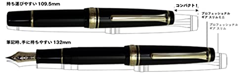 Sailor Professional Gear Slim Mini Gold Fountain Pen, Maroon M, 111303432