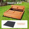 Wooden Sandbox Sand Box Sand Pit with Bottom Liner for Outdoor Ages 3-12