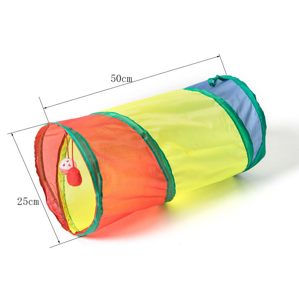 Rainbow S-Shaped Cat Tunnel Toy