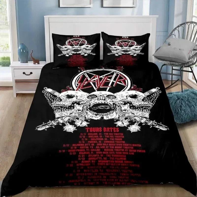 Slayer Heavy Metal Band Music Duvet Cover Pillowcase Bedding Set Adult Boy Girl Bedroom Decoration Gift Single Double Size