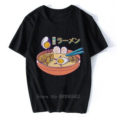 Niedliches Japanischer Stil Glücks-Ramen Lustiges T-Shirt Herren Sommer Neu Weiß Lässig Kurzarm T-Shirt Unisex Harajuku Streetwear Tee