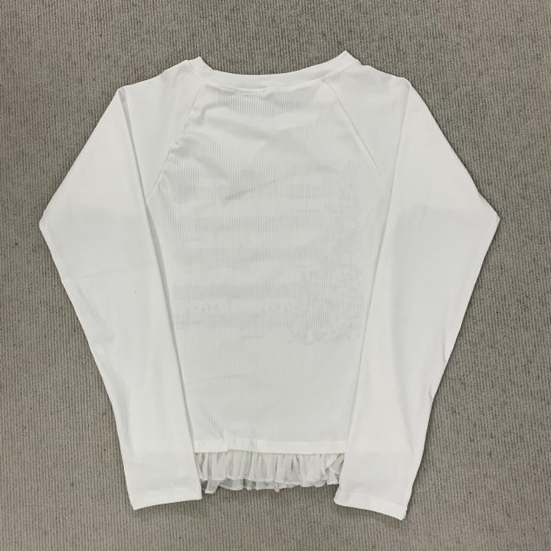 Abbigliamento Y2K Primavera e Autunno Personalizzato con Stampa di Note Musicali Grembiule Bordo Piccola Gonna Design Girocollo Top