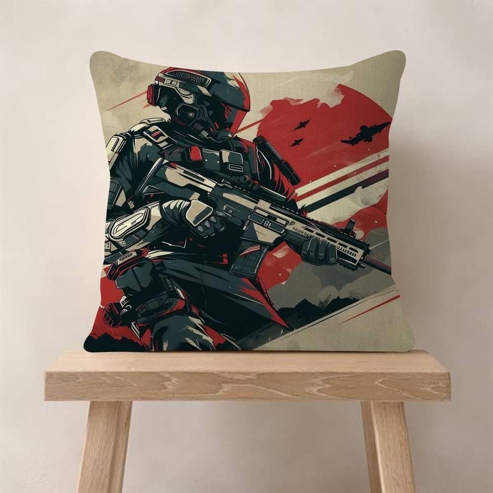 Game HHelldiversS Cool Cushion Cover Pillowcase Upholstery Sofa Throw Pillow Home Decor Pillowcas