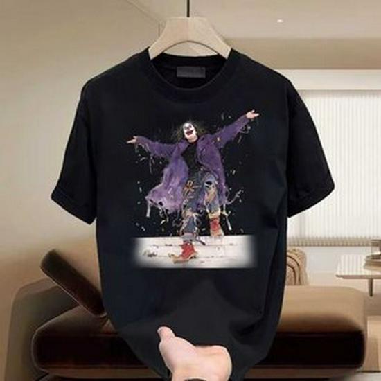 2024 Trendy Men's Cotton Short-Sleeve Round Neck Cartoon Print T-Shirt