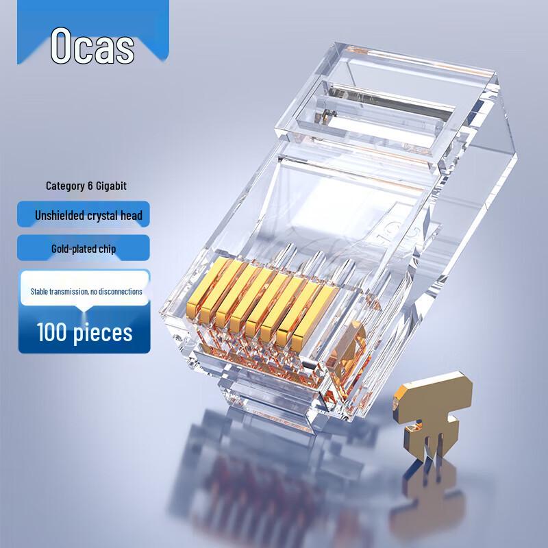 

AUCAS Cat6A Unshielded RJ45 Gigabit Connectors (100-pack)