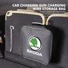 AAAJE1 EV Car Charger Cable Bag Rechargeable Gun Storage Organizer Box For Skoda Octavia A5 A7 RS Fabia Superb Rapid Karoq