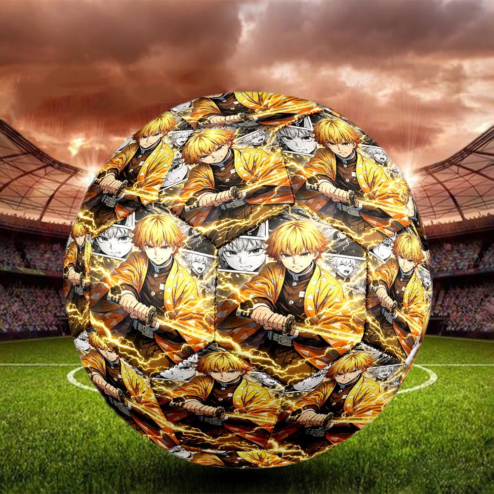 Demon Slayer Print Size 5 Soccer Ball, Standard Match Football for Sports Game and Team Practice, Ideal Gift for Soccer Fans