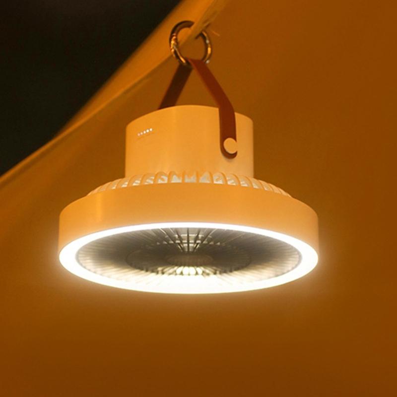 Portable Fan Rechargeable Electric Fan For Outdoor Camping Tent Cooler LED Light