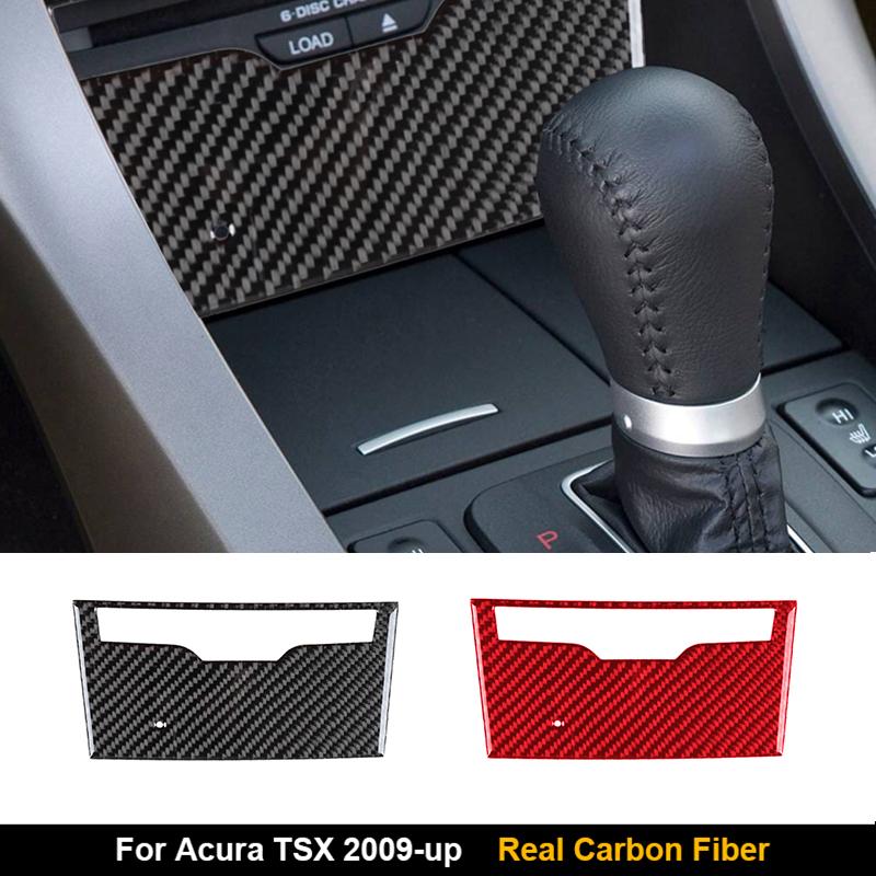 Real Carbon Fiber Sticker For Acura TSX 2009-up Navigation Radio Shift Cup Lift Panel Car Accessories Interior decorative