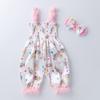 Newborn Infant Baby Girls Ruffle Floral  Romper Jumpsuit+Headband Sets