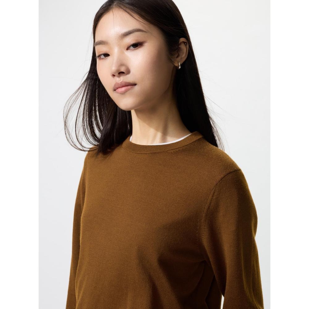 

Свитер Uniqlo из мериносовой шерсти с круглым вырезом 05 GRAY/WOMEN XS