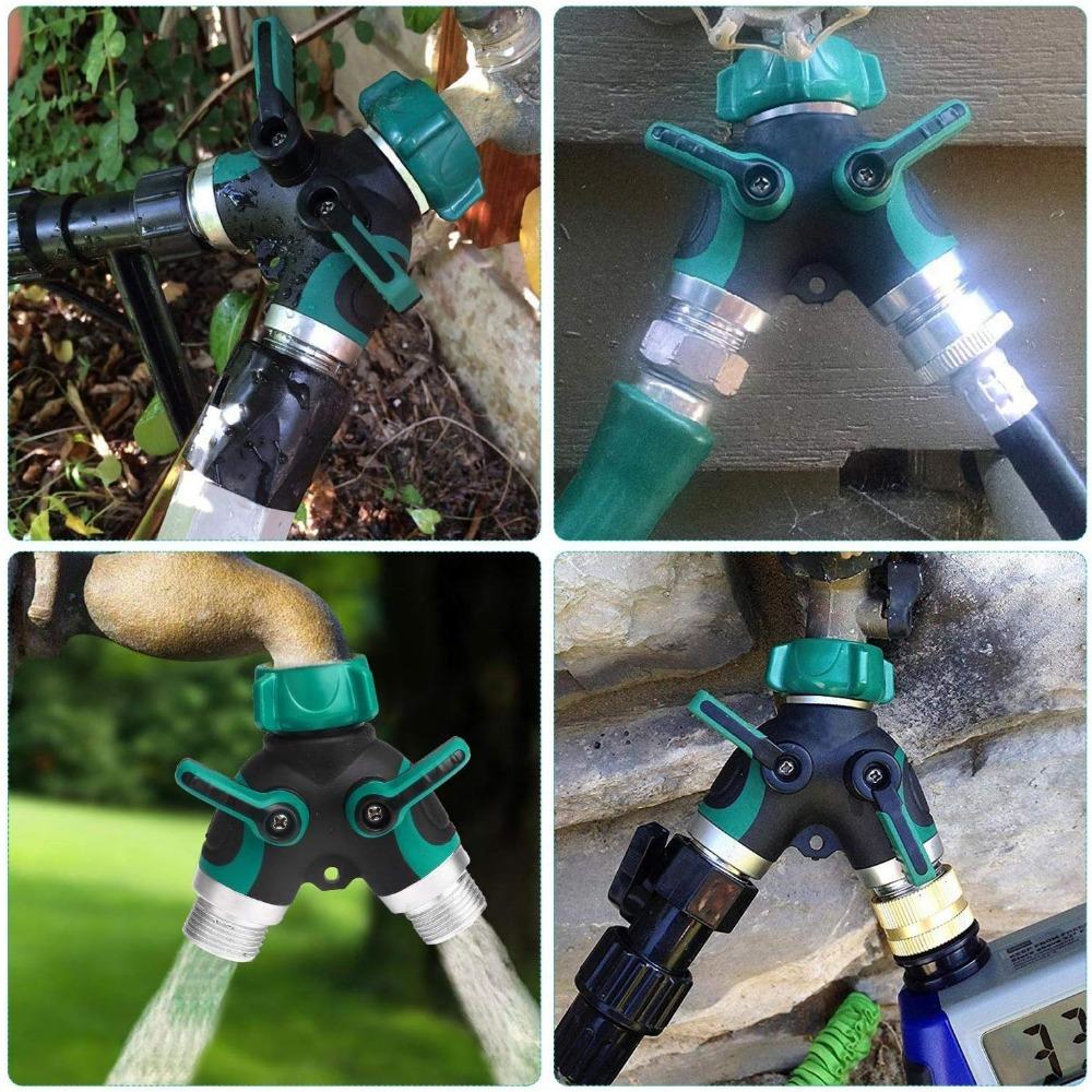 Metal Garden Hose Splitter Upgraded 2025, 2 Way Y Hose Connector, Easy Grip, Easy To Open