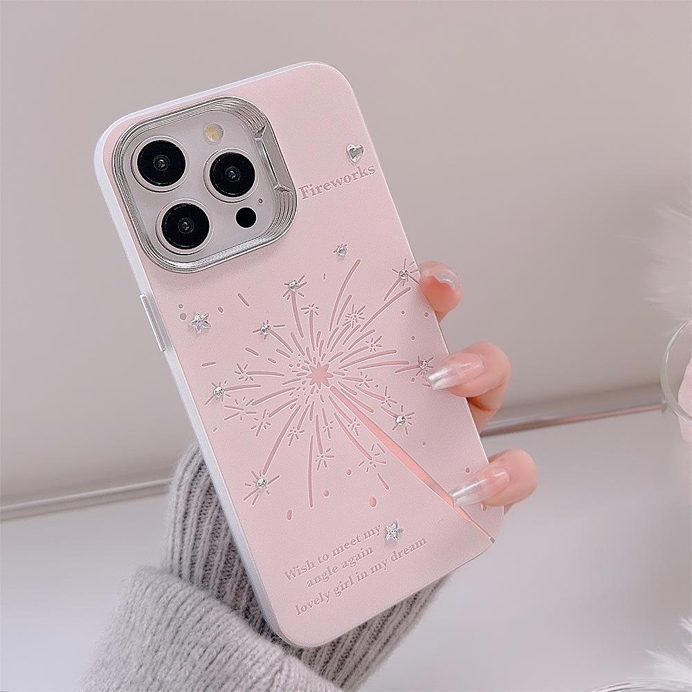 Pink Fairy Stick Iphone15 Suitable for 14Promax Mobile Phone Case Apple 16 Firework Lanyard 12 Laser Huawei