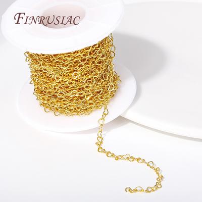 Chain For Needlework 18K Gold Plated Polishing Necklace Chain Accessories,DIY Jewelry Making Supplies Bulk Metal Chains