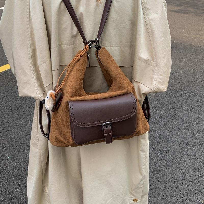 Retro Commuter Dumpling Bag Women's Large-capacity New Autumn and Winter Versatile Shoulder Bag Multi-functional Backpack