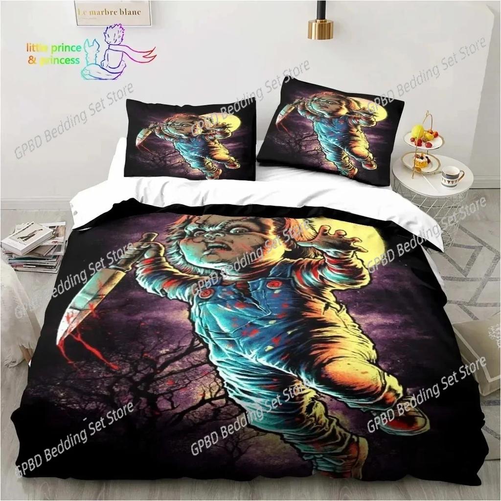 Horror Movie Chucky Bedding Set For Bedroom Soft Modern Bedspreads Comefortable Kids Duvet Cover Quilt Cover And Pillowcase