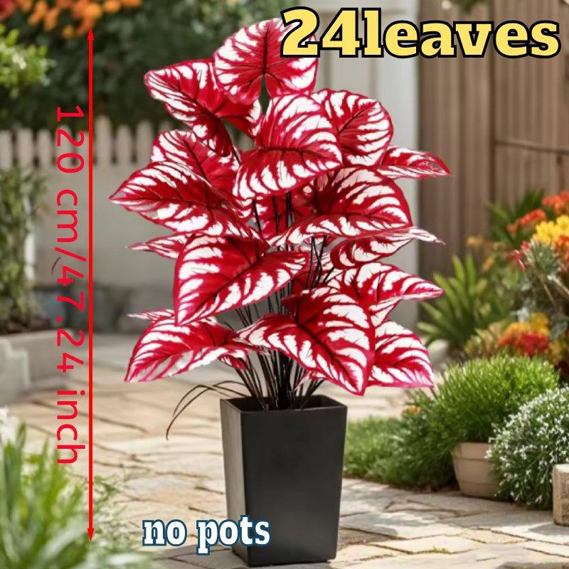 Una Planta Grande Artificial de Hierro Malayo de 47.24 Pulgadas de Alto con 24 Hojas Realistas Hechas de Plástico Duradero Adecuada Para Decoración Interior/exterior