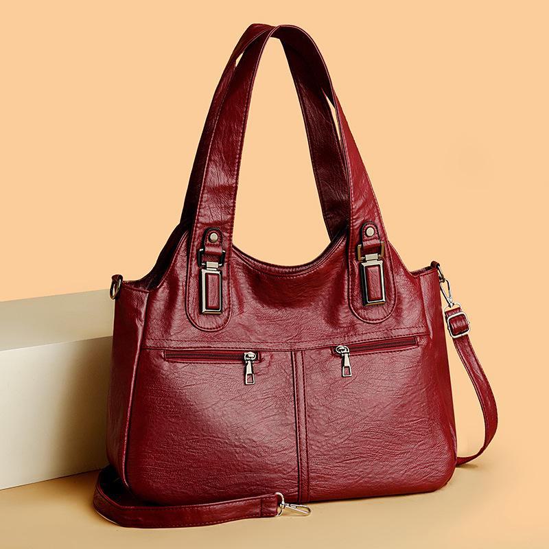 

Женские сумки через плечо в стиле ретро большой вместимости — модные и универсальные, подходят для европейского и американского стилей. красный