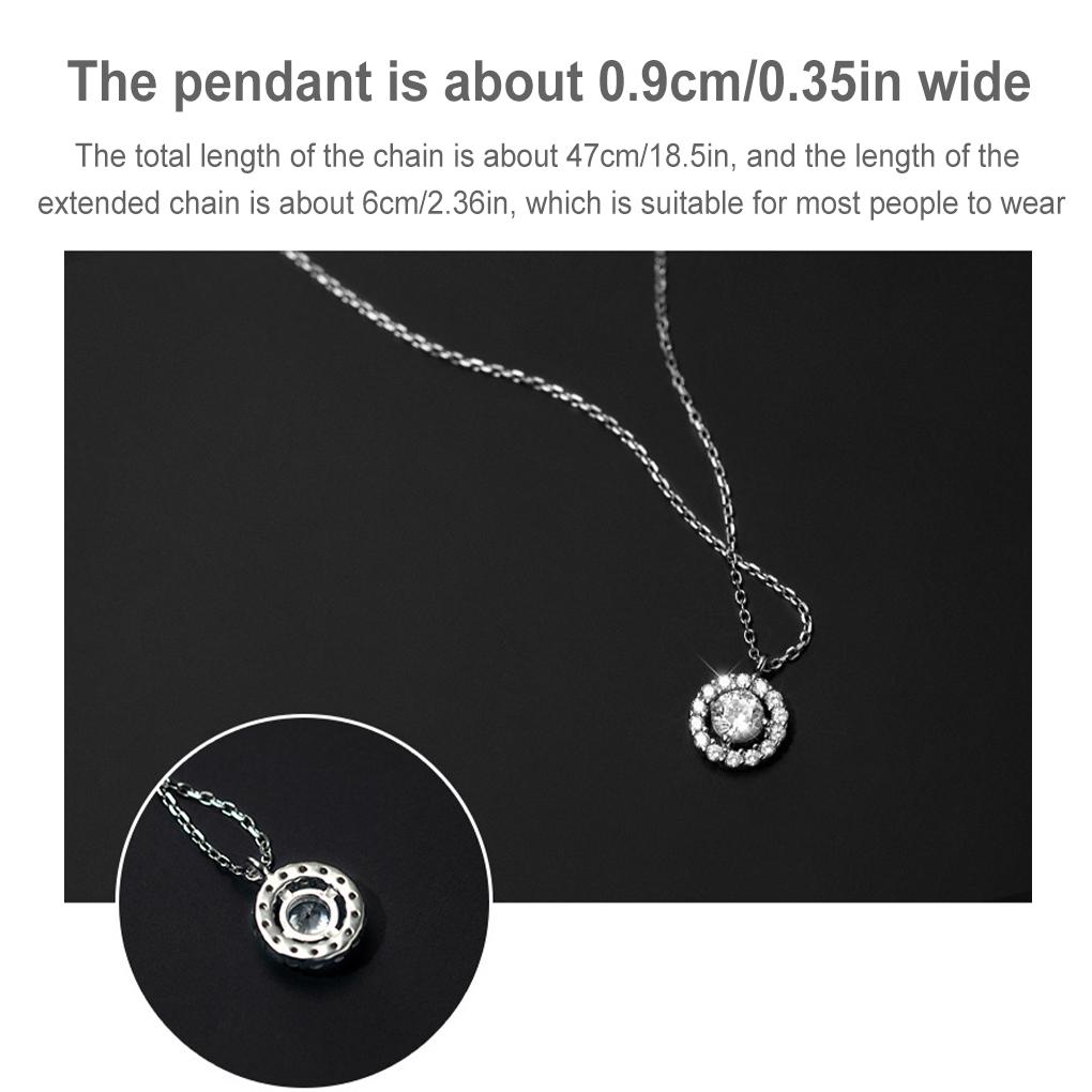 Female Round Pendant Crystal Necklace Brass Neck Chain Jewellery Fashion Necklaces Wife Gift Accessory Birthday Holiday
