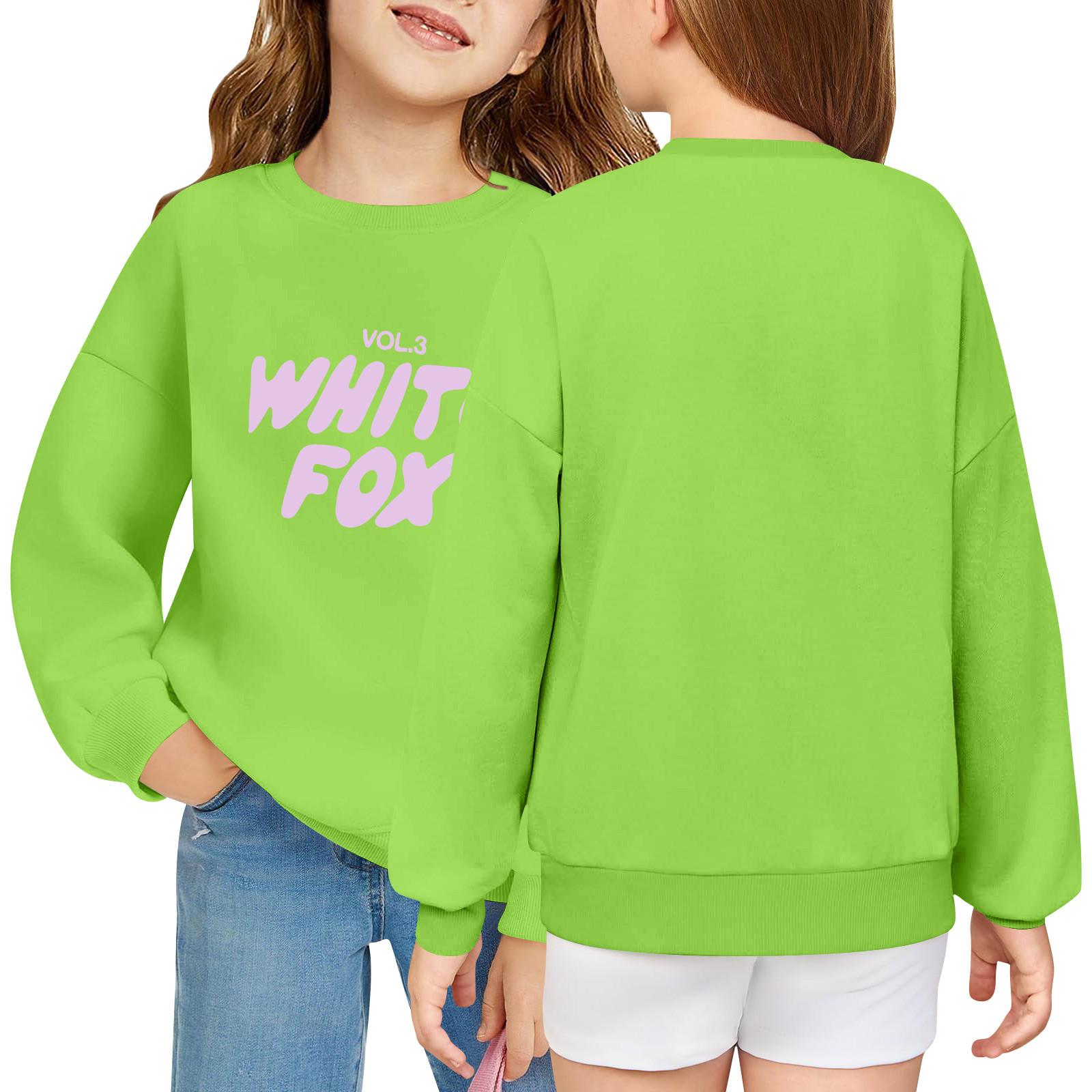 

Kids Long Sleeve Loose Pullover Letter Printed Round Neck Sweatshirt 110