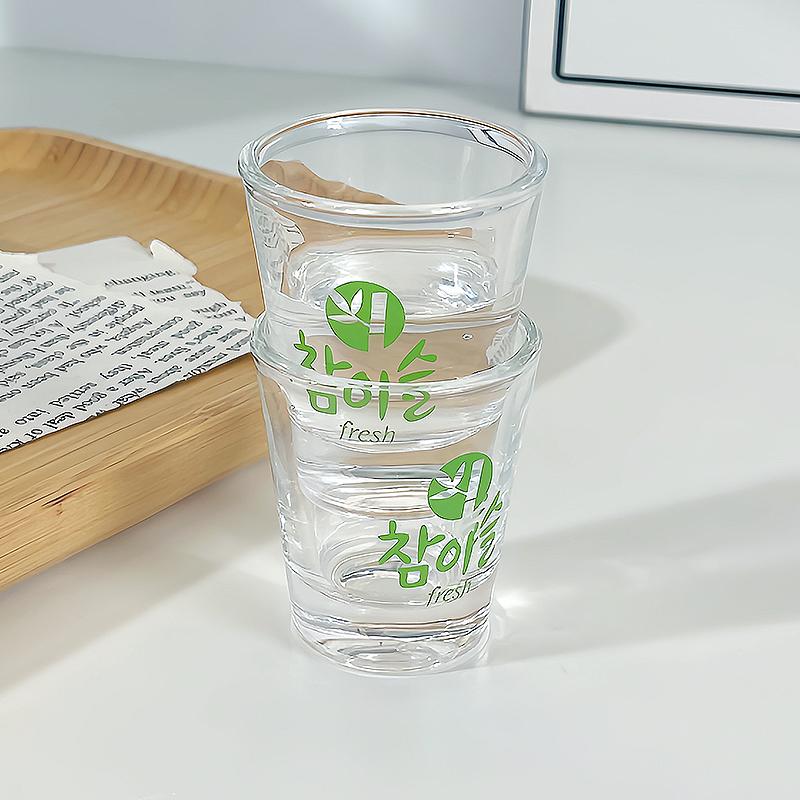 Korean Style Glass Cup Transparent Water Glass Sake Cup Red Wine Glass Beer Cup Milk Drinking Mug Juice Barware