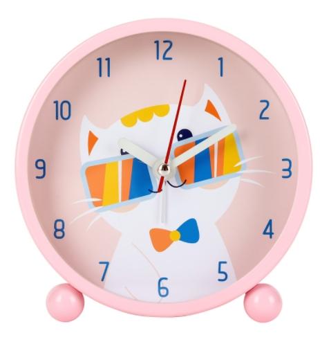 Factory Direct New Cute Cartoon Alarm Clock Quartz Table Type Small Home Office Bedroom Living Room Student Dormitory Artifact M