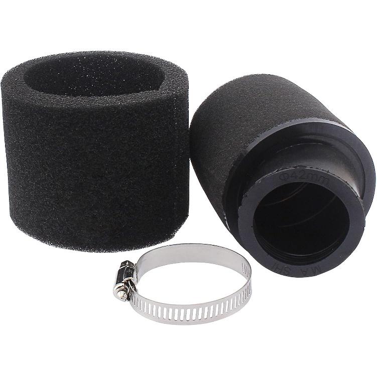 Universal 41mm 42mm 43mm Angled Double Foam Pod Performance Filter 50cc 70cc 90cc 110cc 125cc ATV Quad Scooter Go Kart Moped Pit Dirt Super Pocket