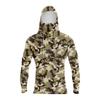 Men's Long Sleeve Hoodie with Built-In Face Covering Lightweight Camouflage Print Pullover for Outdoor Activities