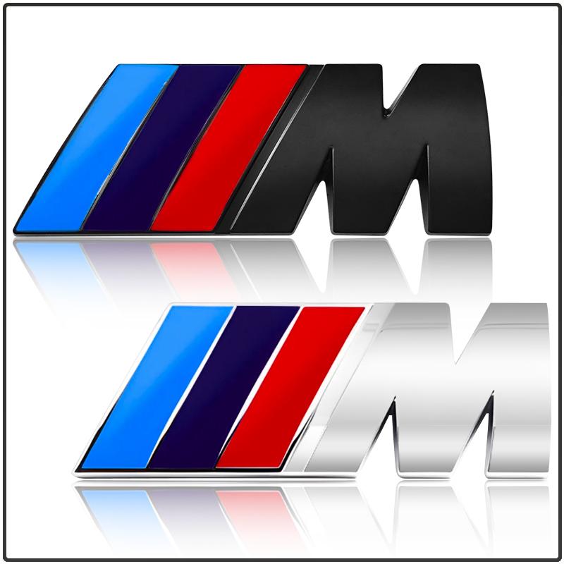 M LOGO Emblem Fender Badge Trunk Sticker Car Front Grille Badge 3D For BMW M Performance Power M3 M5 F30 F20 F25 X1 X3 X5