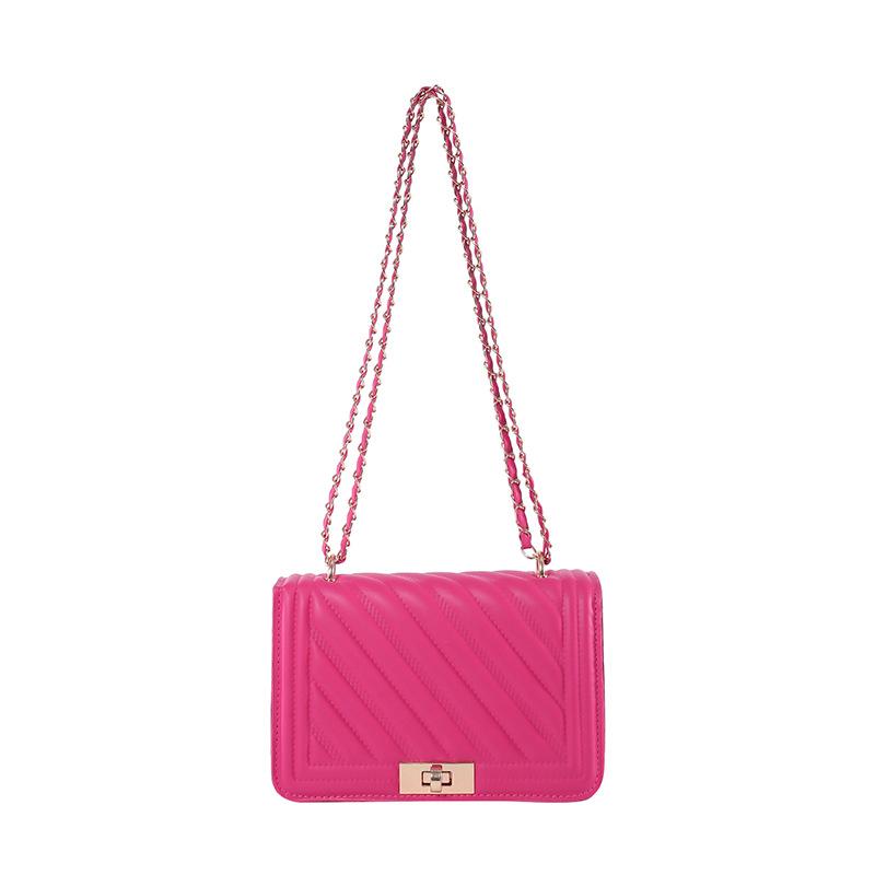 

Casual embroidery thread lock trendy shoulder bag 2024 spring new chain personalized fashion messenger small square bag рожевий червоний колір