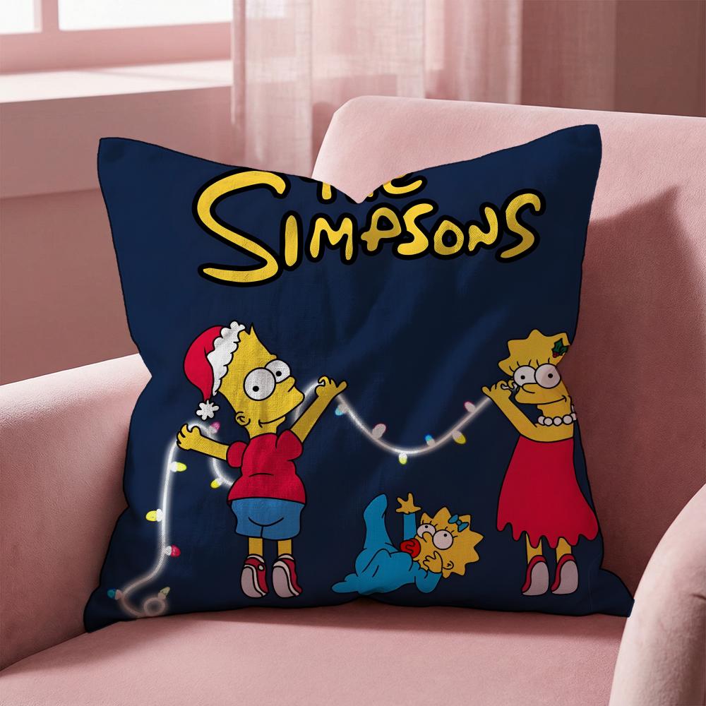 T-The Simpsons CARTOON Cushion Cover Multi-Scene Pillow Cover for Home & Car - Reversible, Soft & Durable for Daily Use