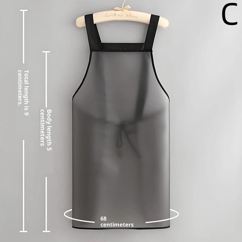 Waterproof & Oil-Resistant TPU Clear Washable Apron With Pocket- Household Kitchen Cooking Apron For Daily Use