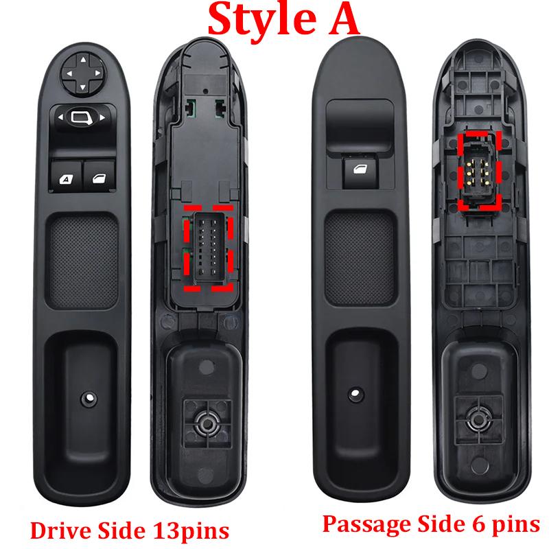 2Pcs Driver Passenger Side Electric Power Window Control Switch for Peugeot 207 2007-2015 6554QC 6490HQ